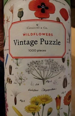Cavallini Papers & Co. Puzzle.  Wildflowers 1000 Pc.  New. Open Box. - Image 1 of 4