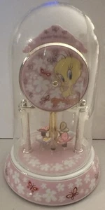 Reloj de aniversario coleccionable Looney Tunes Piolín Pájaro cúpula de vidrio porcelana nuevo en caja - Imagen 1 de 15