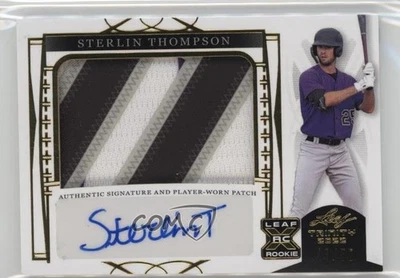 2022 Leaf Trinity Patch Auto Gold Foil /50 Sterlin Thompson #PA-ST1 Patch Auto - Image 1 of 2