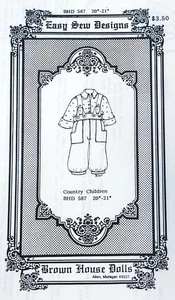 Brown House Dolls BHD 587 diseños fáciles de coser 20”-21” muñeca mono patrón SIN CORTAR - Imagen 1 de 3