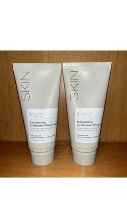 PACK DE 2-BELIEVE BEAUTY MASCARILLA FACIAL EXFOLIANTE PARA LA PIEL EN LA DUCHA 6 oz NUEVA Foto 1 de 4