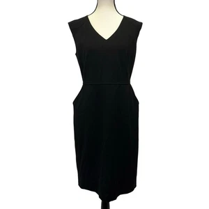 Talbots Black Sleeveless V-Neck Sheath Dress Size 6 Lined Classic LBD - Picture 1 of 8