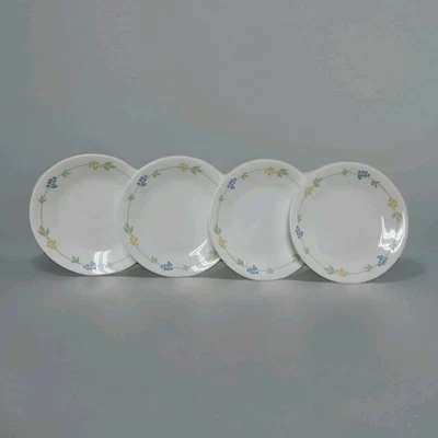 Corelle Meadow Garden 6.5" Bread Plates (Lot of 4) Blue Yellow Flowers NEW USA - Image 1 of 4