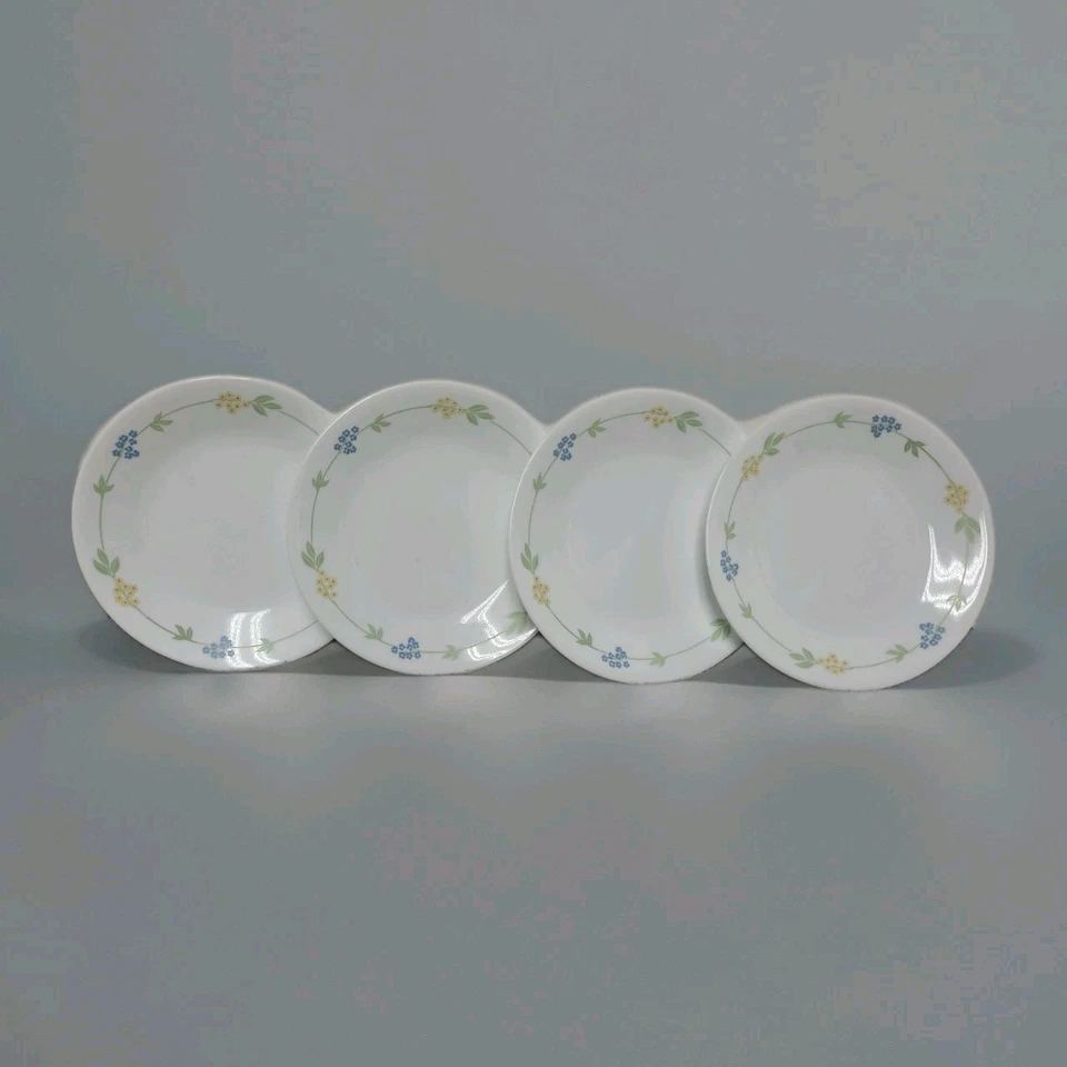 Corelle Meadow Garden 6.5" Bread Plates (Lot of 4) Blue Yellow Flowers NEW USA - Image 1 of 4