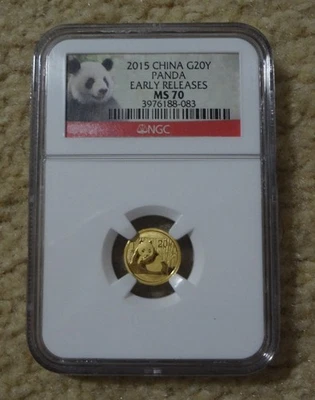 2015 China G20Y Gold Panda Coin MS70 Early Releases NGC - Image 1 of 2