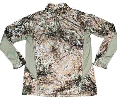 Cabela’s ZONZ Western Quarter Zip Long Sleeve Camo Shirt Men's Medium - Image 1 of 4