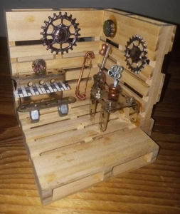 Miniature Music Room Steampunk Diorama - Picture 1 of 3