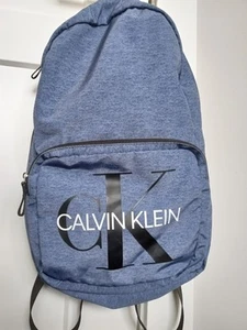 Calvin Klein Monogram Logo Back-To-School Jersey Backpack, Heather Denim Blue - Picture 1 of 16