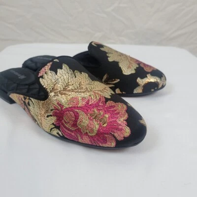 Birdies Phoebe Brocado Bordado Floral Jacquard Mulas Planas Toboganes Talla 5 Foto 1 de 4