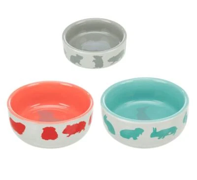 Trixie Ceramic Feeding Bowl Motif Water/Food For Hamster, Guinea Pig, Rabbit - Image 1 of 2