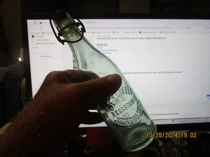 Prepro C.F. SCHEELE Jackson MICHIGAN Blob Bier LIMOUSINE Flasche mit Verschluss Aqua Vintage - Bild 1 von 11