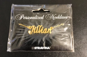 Collar Jillian Personalizado Nombre Dorado Estrás Acento 14.5" Nuevo con Etiquetas - Imagen 1 de 3