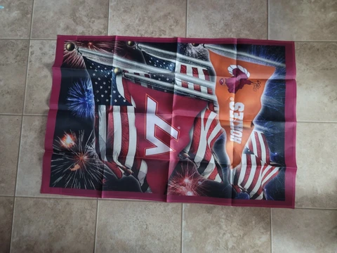 Collegiate decorative flag 24x36 USA and  Virginia Tech. new Cover