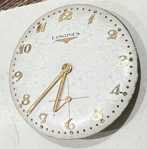 Vintage Longines Cal 370 Watch Movement , Round White Dial & Hands - Picture 1 of 3
