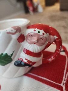 Vintage Santa Claus Mug Cup Coffee Milk Christmas Jolly Santa Hat on Handle - Picture 1 of 10