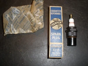 Vintage NOS CHAMPION C-7 Spark Plug 1" Hex 18mm Thread - Picture 1 of 7