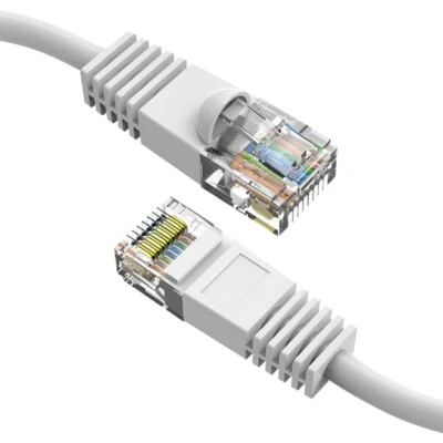 0.5FT Cat5E RJ45 Ethernet LAN Network UTP Snagless Patch Cable Pure Copper White - Image 1 of 4