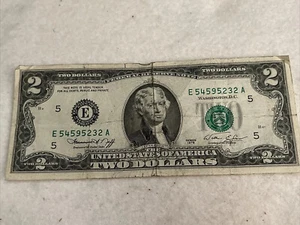 Seltener zirkulierter ZWEI DOLLAR SCHEIN 1976/E Serie ziemlich guter Zustand - Bild 1 von 4