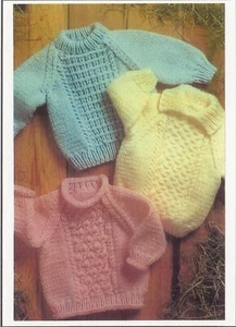 Plymouth Yarn KNITTING PATTERN P206 Encore Chunky Sweaters Baby Child 18"-28" - Picture 1 of 3
