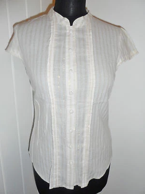 Blusa Butterfly by Matthew Williamson Crema Lurex Rayas Reino Unido 12 *excelente estado* y2k Foto 1 de 4