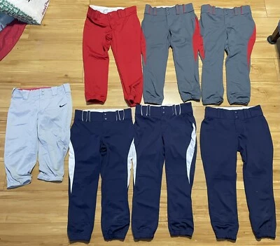 LOT Of 6 Girls Softball Pants CHAMPRO And 1 NIKE Size Youth Large L - Image 1 of 4
