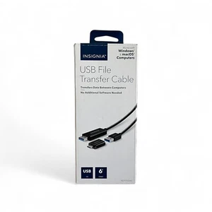 Insignia 6’ USB 3.0 File Transfer Cable, Black, Works with Windows & macOS - Picture 1 of 6