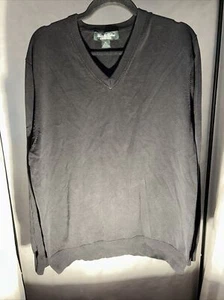 Suéter Brooks Brothers Country Club Mezcla de Seda Cuello en V Tejido Negro Para Hombre Talla XL - Imagen 1 de 6