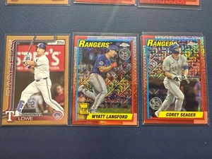 2025 Topps series 1 Nathan Lowe Gold /2025, Seager & Langford Mojo Rangers Lot - Picture 1 of 2