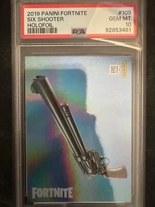2019 Panini Fortnite #109 Six Shooter Holofoil PSA 10 USA - Picture 1 of 2