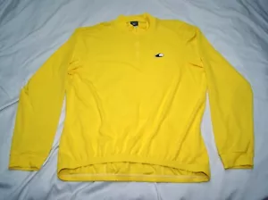 canari cycling jersey men's XL yellow long sleeve 1/4 zip 3 pockets mock neck - Picture 1 of 12