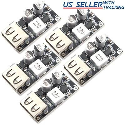 JACOBSPARTS 5pcs 24W USB QC 3.0 Fast Charge Step-down Buck Module Power 12V 24V DC Input
