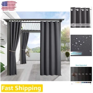 Waterproof Outdoor Blackout Curtain - Privacy Drapes for Patio, Pergola, Gaze... - Picture 1 of 11