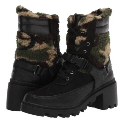 NWT Madden Girl Womens Black/Camo Doreen Combat Boot Shoe Size 5.5M - Imagem 1 de 4