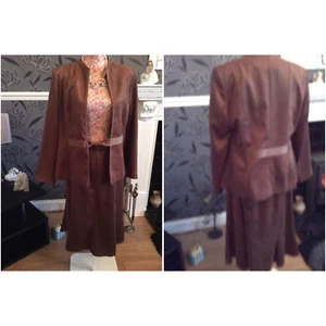 Jacques Vert Chocolate Brown Faux Jacket Size 14 Bnwot Away - Picture 1 of 1