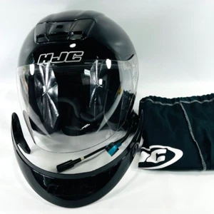 Motorcycle Helmet - HJC Black Carbon AC-3 L w/Visor & Cover - Picture 1 of 18