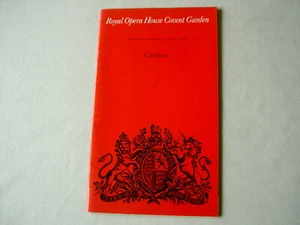 Programme: ROH Covent Garden 1973 BIZET Carmen Verrett Domingo Te Kanawa Solti - Picture 1 of 3