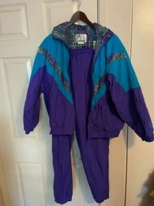 1980's Head Sportwear Women Purple Sport Suit Track Tennis Warmup Vintage Lrg - Picture 1 of 12
