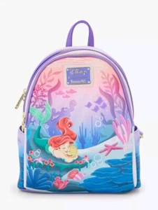 Loungefly Disney The Little Mermaid Ariel And Flounder Mini Backpack Embroidered - Picture 1 of 4