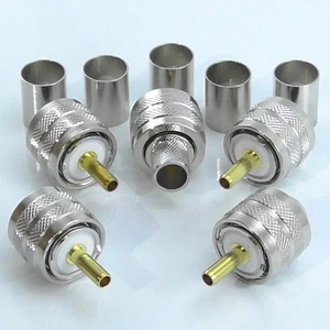 5pcs PL259 Crimp Plug Male for RG213 LMR400 RG8 Westflex 103, UHF Plug - Picture 1 of 3