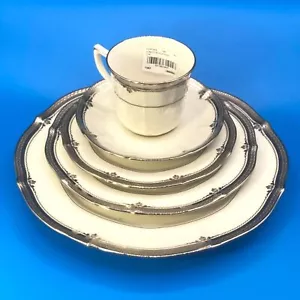 Noritake Stratford 7387 Platinum 5 pc Place setting Dinner salad, bread, C&S NEW - Picture 1 of 6