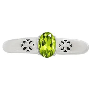 Natural Peridot 925 Sterling Silver Ring s.6 Jewelry R-1730 - Picture 1 of 5