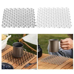 Springs Net Coaster Kitchen Utensils Heat Resistant Cup Pad Net Outdoor Spring - Picture 1 of 9