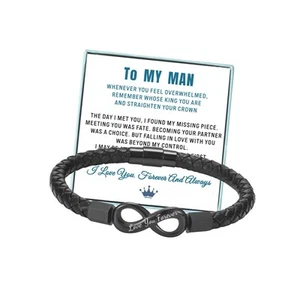 To My Man Infinity Bracelet for Men Valentine Birthday Christmas Gifts for Bo... - Picture 1 of 9