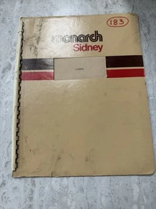 ORIGINAL Monarch Sidney Lathe General Parts And User Manual - Picture 1 of 4