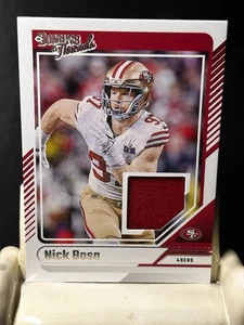 NICK BOSA 2024 Panini Donruss THREADS mem Jersey Patch #DTH-NBO SF 49ers - Picture 1 of 5