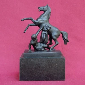 Old USSR Cast STATUE Leningrad Anichkov Bridge/Monument Horse Tamer /Marble base - Picture 1 of 6