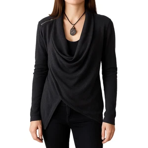 AllSaints Damen-Cardigan US 8 minimalistisch Grunge kantig asymmetrisch drapiert - Bild 1 von 13