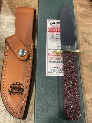 SCHATT & MORGAN USA JIGGED RED BONE PREMIUM FIXED BLADE HUNTING KNIFE - Image 1 of 4