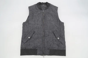 SUITSUPPLY Mens Vest Medium E. Thomas Wool Silk Linen Chengdu Int Zip Gray - Picture 1 of 9