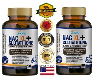 N-Acetyl L-Cysteine (NAC)180 Caps Non-GMO & Gluten Free 3120Mg 2 bottles liver